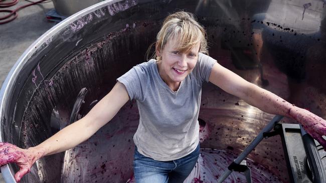 Winemaker Jane Eyre loves working with pinot noirs. Picture: James Broadway