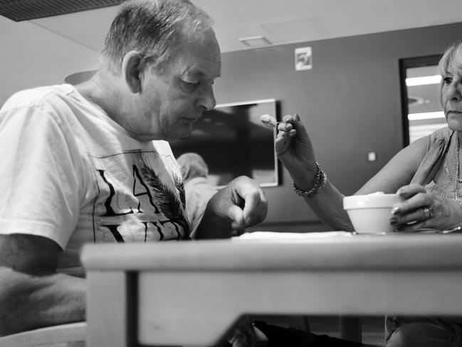  Cindy Ramage helps her husband Joe during meal times. Picture Gary Ramage 