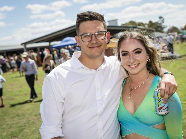 Cody Ellis and Alicia Gillam at the Clifton Races hosted by Clifton Jockey Club, Saturday, October 28, 2023. Picture: Kevin Farmer