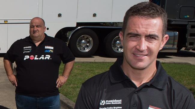 Zsolt Kenyeres aka George Kenyeres (left) is an international conman who brought unknowing race car driver Alex Davison into his web of scandals and lies. Picture: Instagram