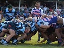 Mackay Rugby Union players contest a scrum. Picture: Supplied.