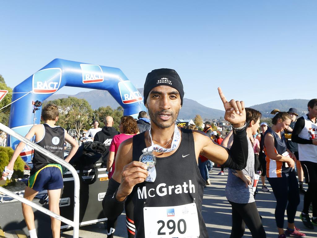 City to Casino Fun Run 2019. (L-R) Dejen Gebreselassie is the 11km men's winner. Picture: MATT THOMPSON