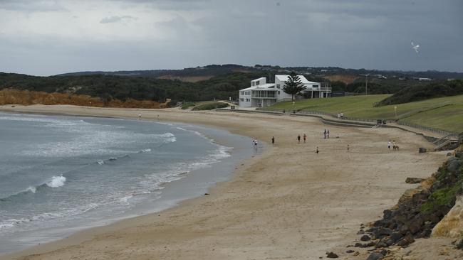 Torquay Surf Beach where Dr Chris Hair rescued a group of teenagers from a rip on Tuesday afternoon. Picture: Alan Barber