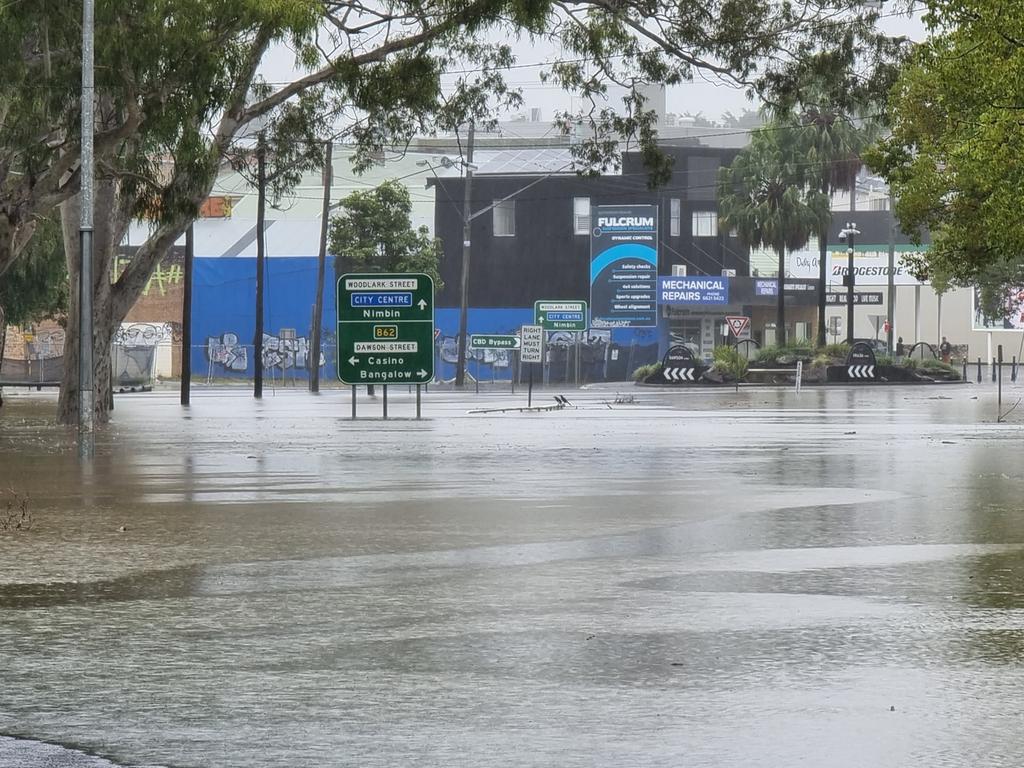 Lismore’s CBD has been closed. Picture: Facebook/LismoreApp