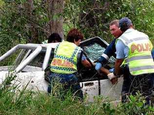 A single-vehicle crash at Bucca on Saturday afternoon was just one of many incidents emergency services personnel attended over the Easter weekend. . Picture: AGL Action Rescue Helicopter