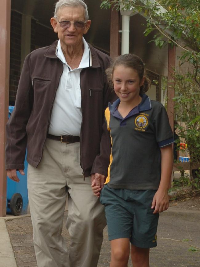 From the archives: Lilli Glass from Year 6 at Star of the Sea showed her grandad Lex Dodt from Gympie around her school on Grandparents Day. Photo: KARLEILA THOMSEN 10h1747c