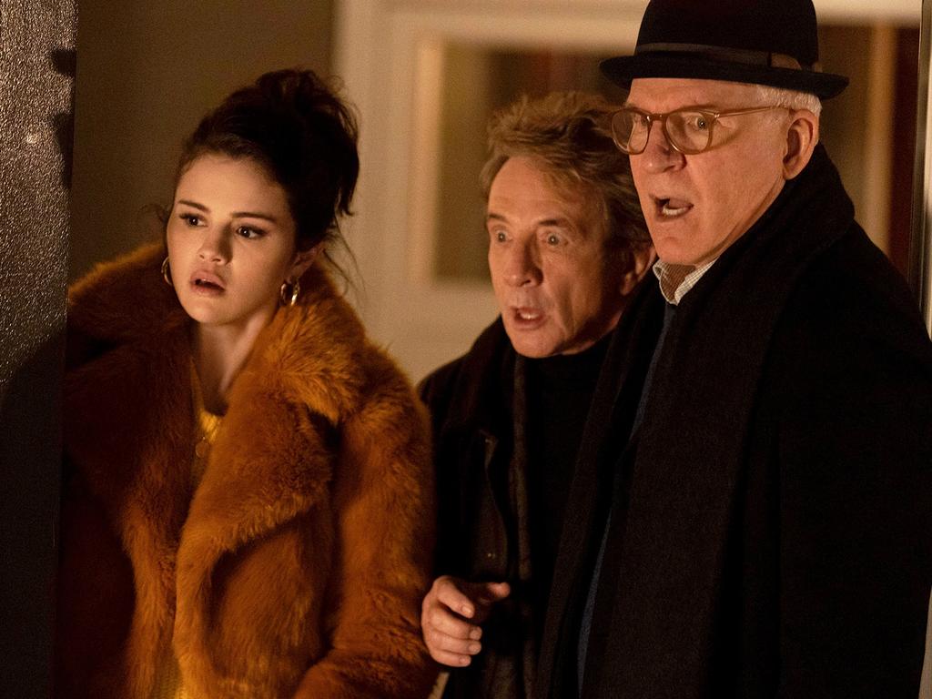 The actress also currently stars in the award-winning series Only Murders in the Building with Martin Short (centre) and Steve Martin. Picture: Hulu