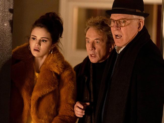 The actress also currently stars in the award-winning series Only Murders in the Building with Martin Short (centre) and Steve Martin. Picture: Hulu