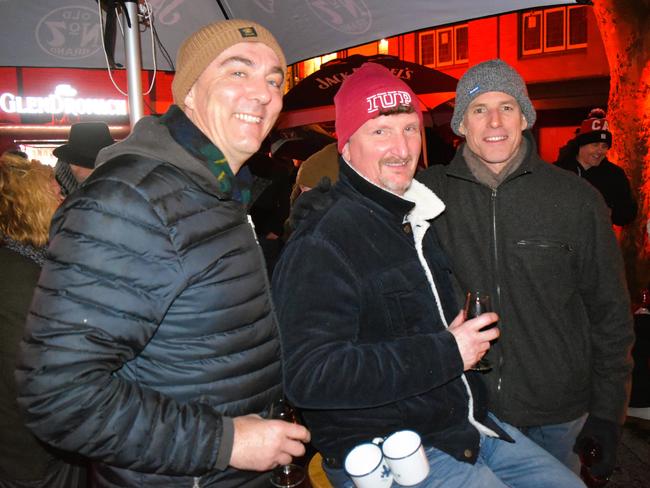 Scott Smith, Gregor McNamara and Lex Dickson at the Whisky, Wine and Fire Festival 2024 at the Caulfield Racecourse. Picture: Jack Colantuono