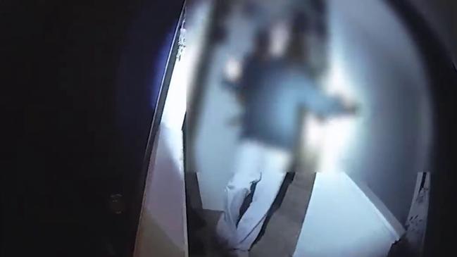 Bodycam footage shows a 12-year-old girl hysterically apologising for killing her brother. Picture: YouTube / Law &amp; Crime Trial Network