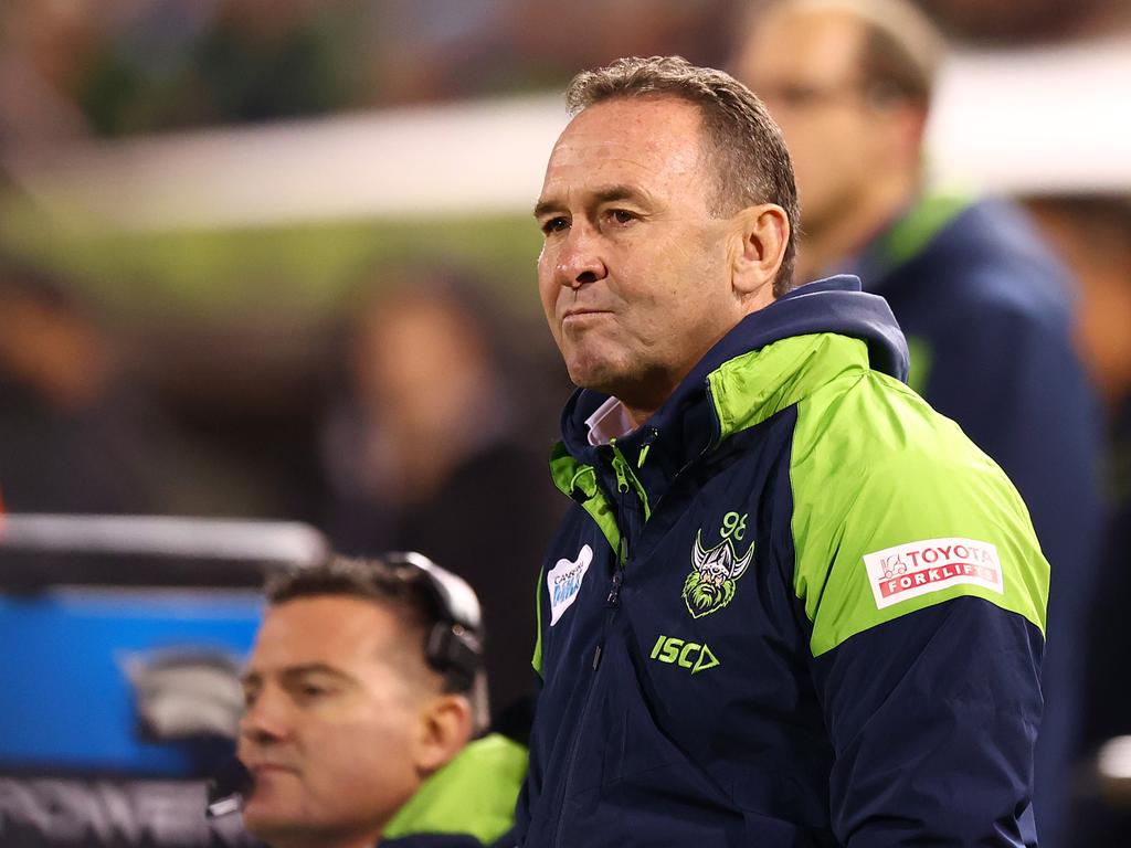 Raiders coach Ricky Stuart confirmed the two players who tested positive to Covid were vaccinated. Picture: NRL Photos