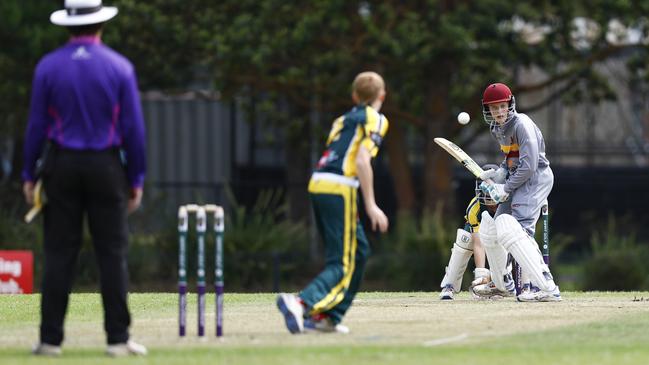 Leo Thornton bowling for Wests. Picture: Michael Gorton