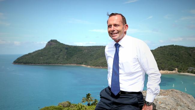 Prime Minister Tony Abbott chillin’ on Hamilton Island.