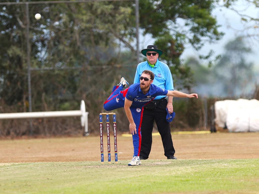 Pictured: Joshua Kohn. Atherton v Barron River at Loder Park. Cricket Far North 2024. Photo: Gyan-Reece Rocha