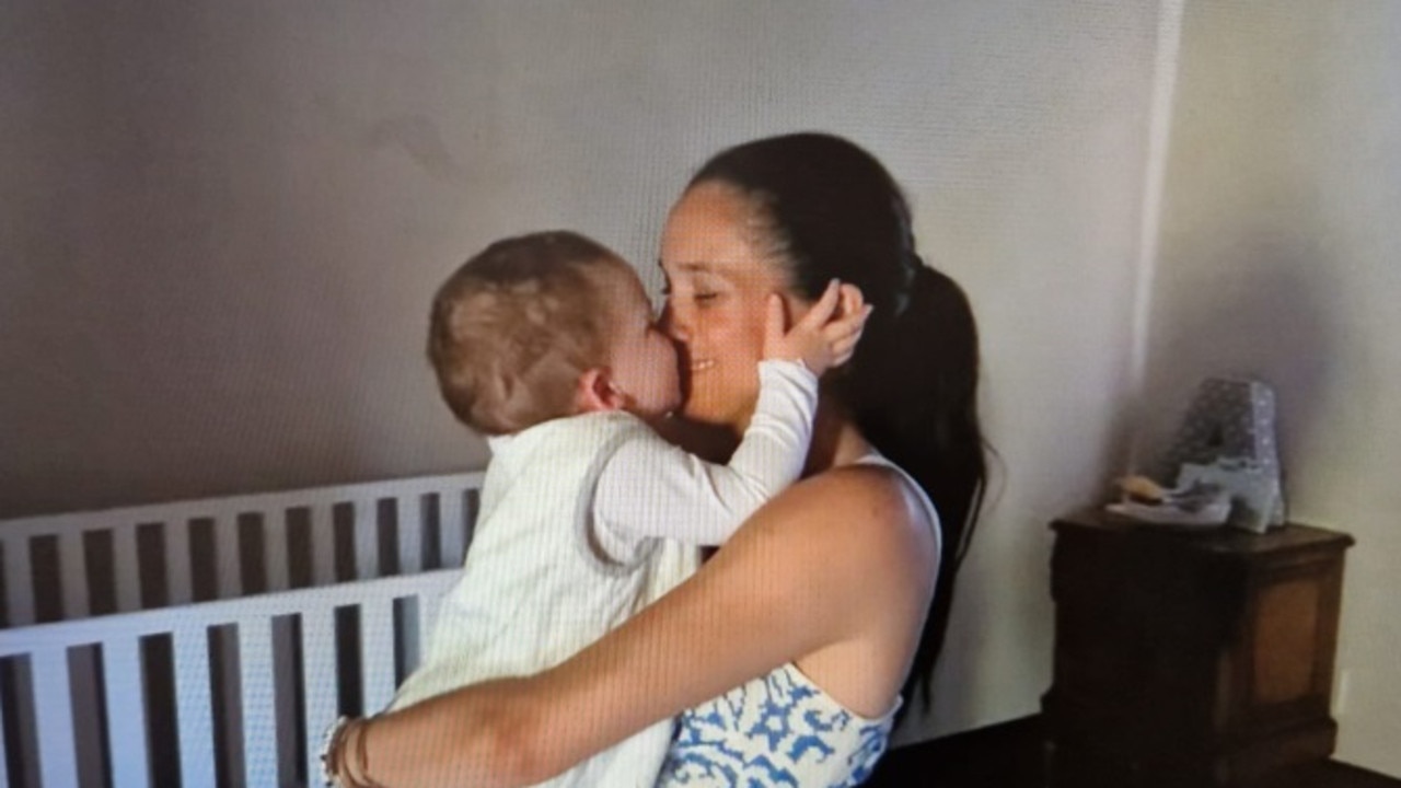 Meghan posing for a photo in the nursery. Picture: Netflix