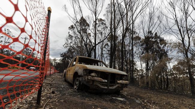 The Tathra bushfire, which started on March 18, destroyed 65 houses, 35 caravans and cabins, and damaged 48 houses. Picture: Brook Mitchell