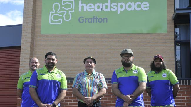 Bundjalung Baygal Warriors RLFC members Grant Stevens, Luke Walker, Uncle Trevor Kapeen, Ronny Gordon and Levi Caldwell are ready to take the Rising Warriors program to the next level as they tackle Indigenous mental health.