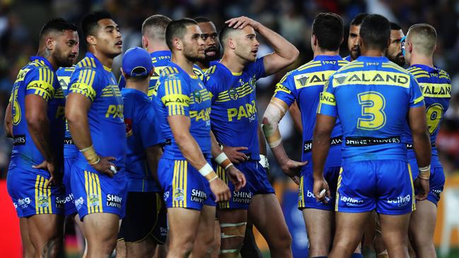 The Eels were left shattered by their loss to the Cowboys. Picture: Brett Costello