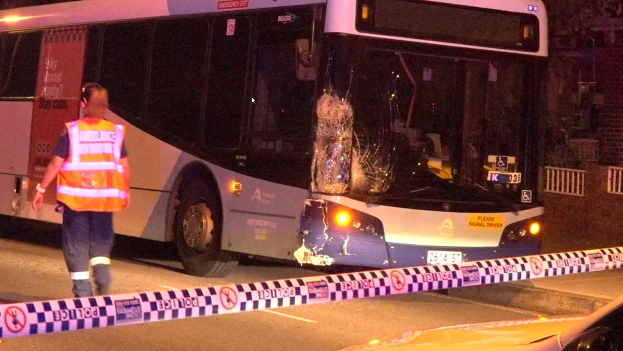 The bus allegedly struck the scooter sending it into the path of an oncoming car. Picture: TNV