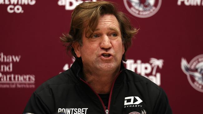 Des Hasler is fighting for his future at the Sea Eagles. Picture: Getty Images