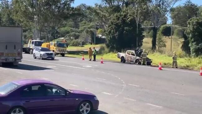 Car fire Bruce Highway