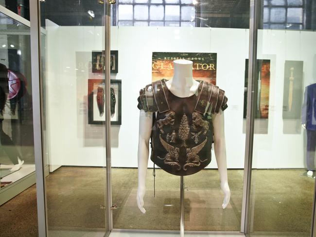 One of the costumes from the film Gladiator owned by actor Russell Crowe. Picture: AAP