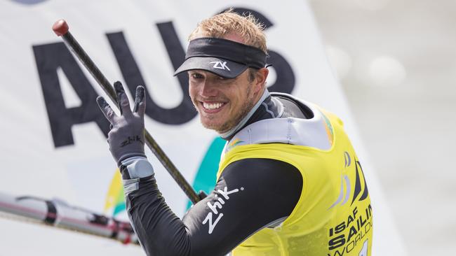 Australia's Tom Burton after winning the Hyeres regatta last year.