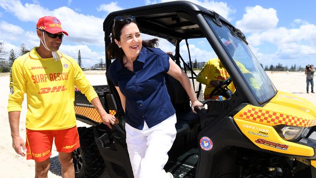 Premier Annastacia Palaszczuk campaigns on the Gold Coast. Picture: Dan Peled