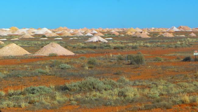 Opal mines just out of Coober Pedy can only be described as a moonscape.