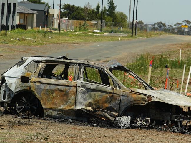 The offenders torched their VW Tiguan in nearby Fraser Rise. Picture: Luis Enrique Ascui