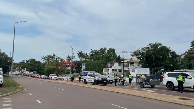 A checkpoint along East Point Road.