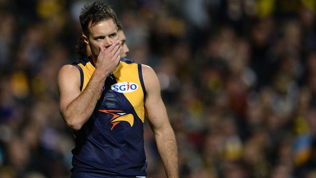 Mitch Brown after the elimination final loss to the Western Bulldogs. Picture: Daniel Wilkins