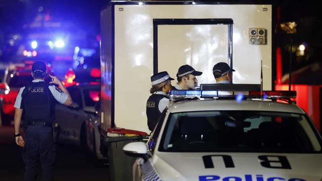 A major police operation got underway after police discovered a man’s body in a house in Croydon. Picture: Jonathan Ng