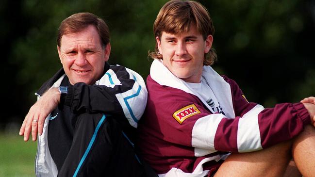 John and Martin Lang are the only father and son to represent Queensland at State of Origin level. Picture: Kristi Miller  