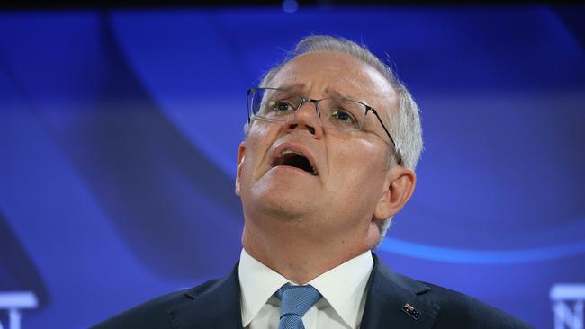 Scott Morrison address to the National Press Club in Canberra. Picture: NCA/ Gary Ramage