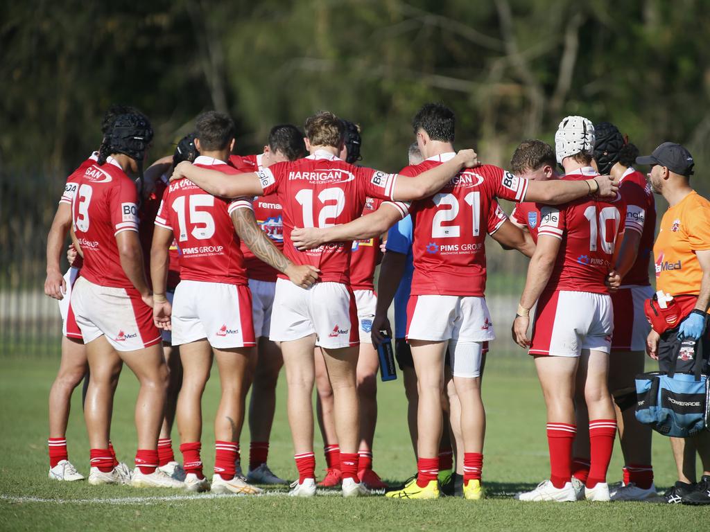 Illawarra comes together after a try. Picture Warren Gannon Photography