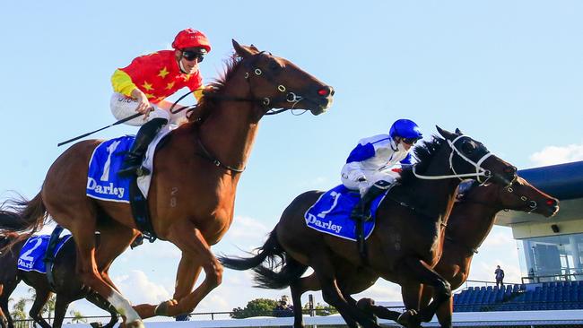 Tiger Of Malay (red cap) scored a first-up win in the Up And Coming Stakes. Picture: Getty Images