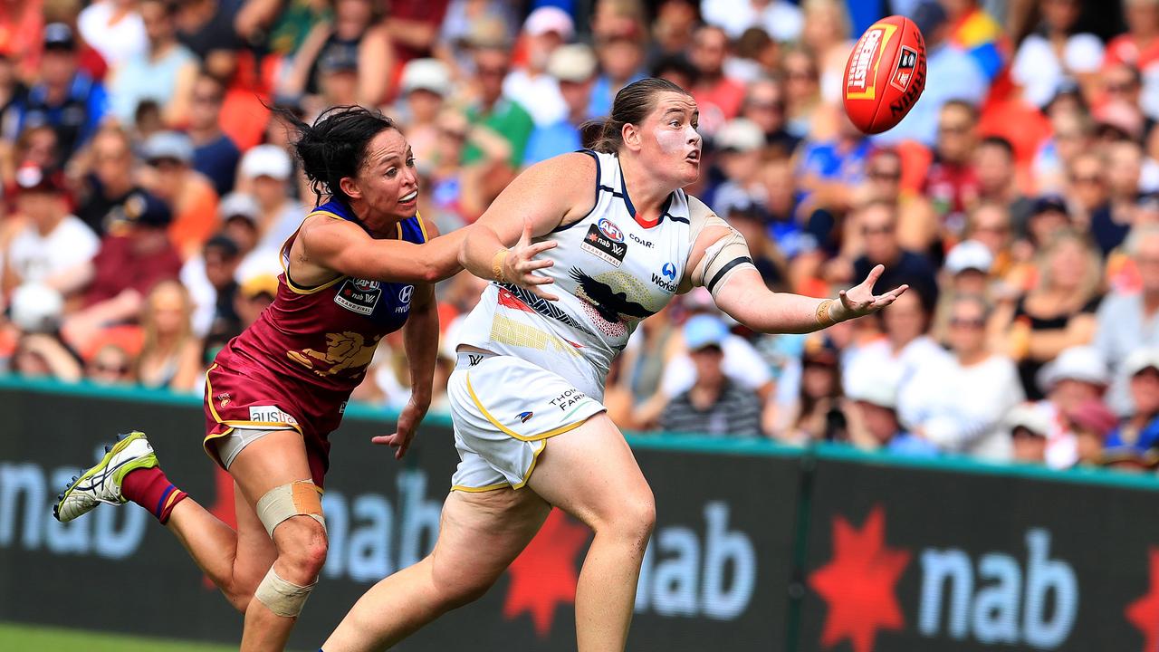 Sarah Perkins won a premiership with Adelaide in 2017. Picture: Adam Head