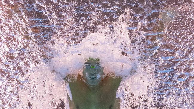 South Africa's Chad Guy Bertrand Le Clos competes in a Men's 100m Butterfly heat. Picture: AFP/François-Xavier Marit