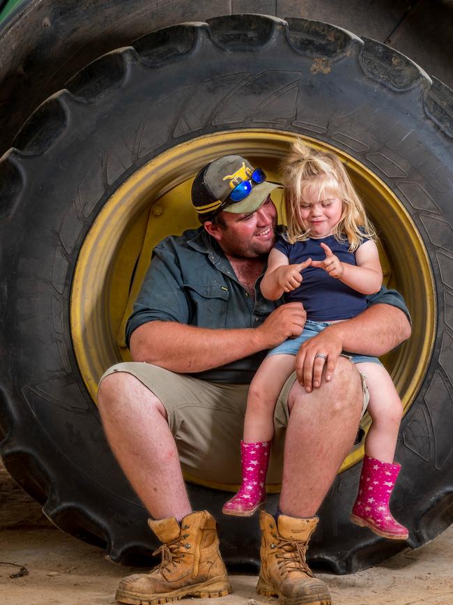 Ryan with daughter Hannah. Picture: Phillip Biggs