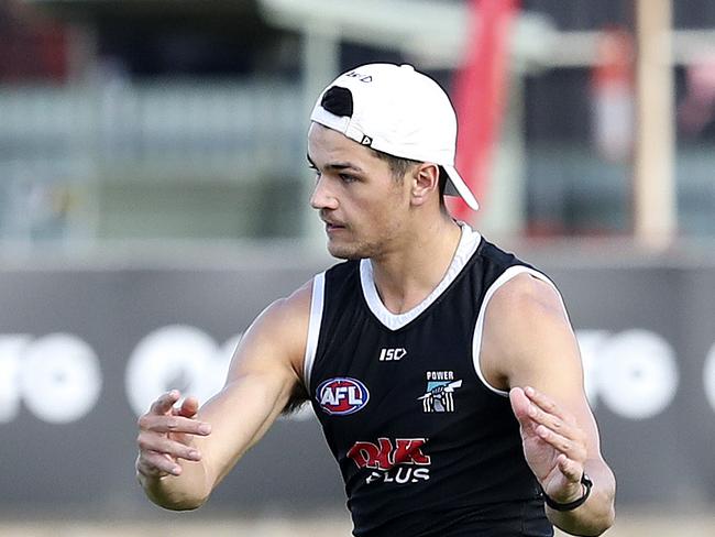 Port Adelaide training at Alberton. Ryan Burton. Picture Sarah Reed