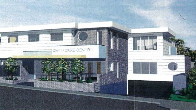 An artist’s impression of a two-storey child care centre proposed for 1 Baker Court.