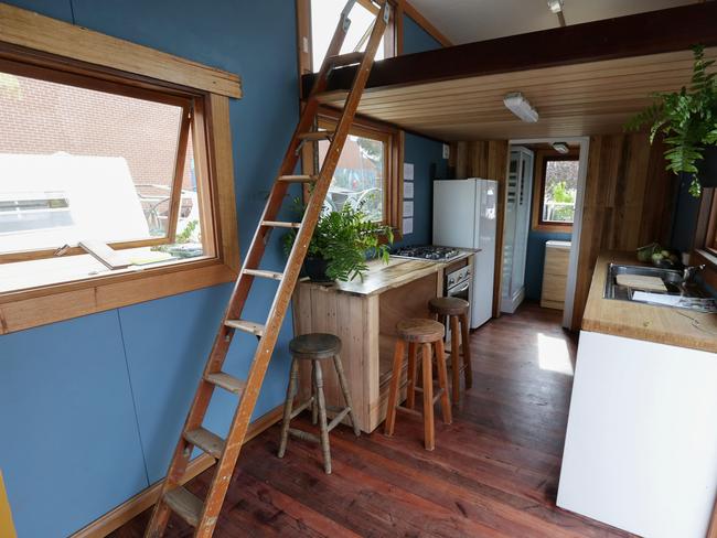 Sleeping quarters are up a ladder and above the kitchen. Picture: George Salpigtidis