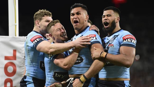 Were skin-tight jerseys one of the reasons behind NSW’s success? Picture: Ian Hitchcock/Getty Images