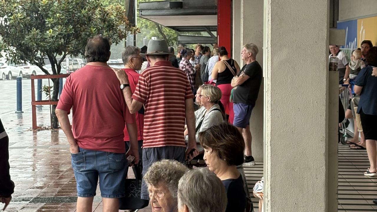 Alarms have forced the evacuation of the Nambour Plaza on the Sunshine Coast on March 28.