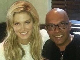 Deltra Goodrem with singing coach David Jaanz.