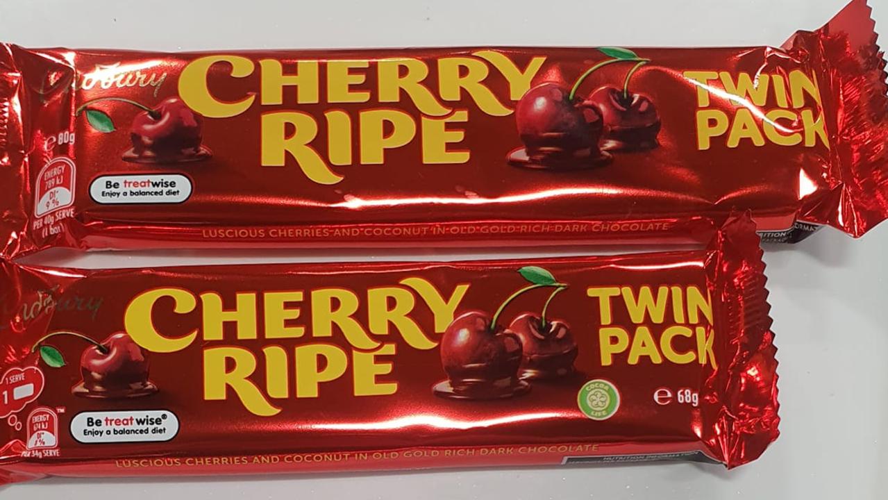 Cherry Ripe chocolate bars have shrunk. Picture: Facebook