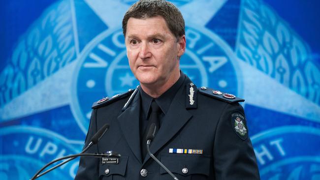 Chief Commissioner Shane Patton has apologised for the force’s breach of trust over the Lawyer X scandal. Picture: Paul Jeffers