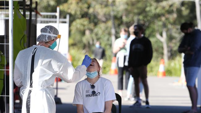 A pop up testing station has been set up at the University of Newcastle. Picture: NCA NewsWire / Peter Lorimer