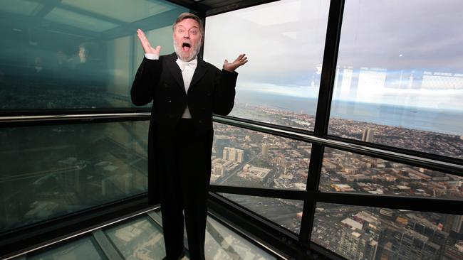 Sir Andrew Davis, pictured at the Eureka Skydeck, worked in Melbourne for several years and has died from leukaemia. Picture: Manuela Cifra